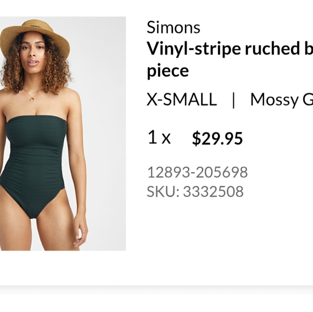 Green Ruched One-Piece Swimsuit - Picture 5 of 5